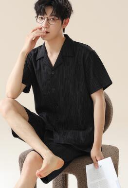Summer Short Sleeve Cardigan Pajama Set for Home & Out