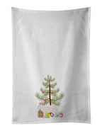 White Devon Rex Cat Christmas Kitchen Towel Set of 2