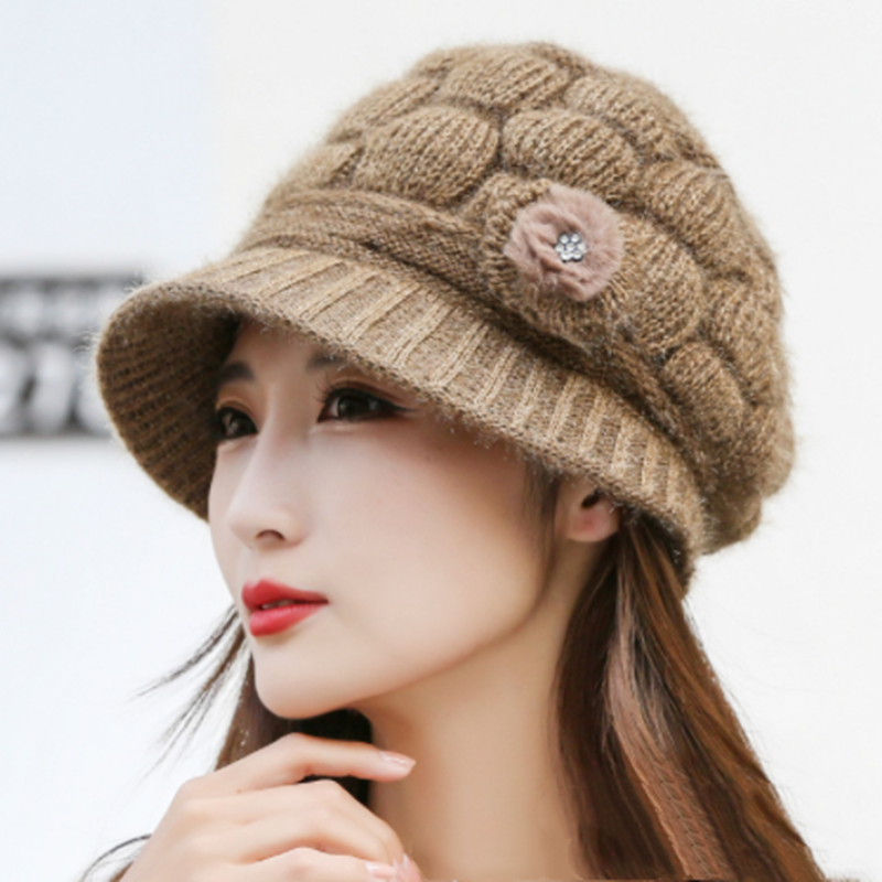 Korean Style Bumpy Beanie with Long Hair and Thick Fit | Embroidered Cap