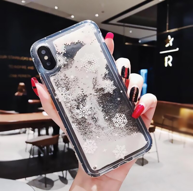 Snowflake Liquid Sand Christmas Phone Case | Protective Cover