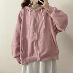 Embroidered Hooded Cardigan Sweatshirt | Streetwear