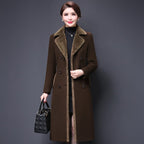 Middle-aged Women's Woolen Coat for Warmth and Style