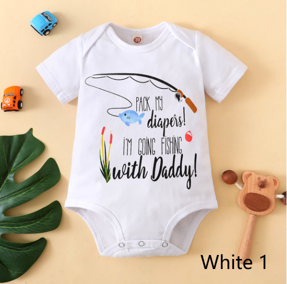 "Round Neck Short Sleeve Baby Bodysuit - Pack My Diapers"
