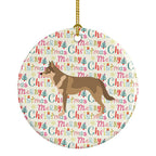 Czechoslovakian Wolfdog Merry Christmas Ceramic Ornament
