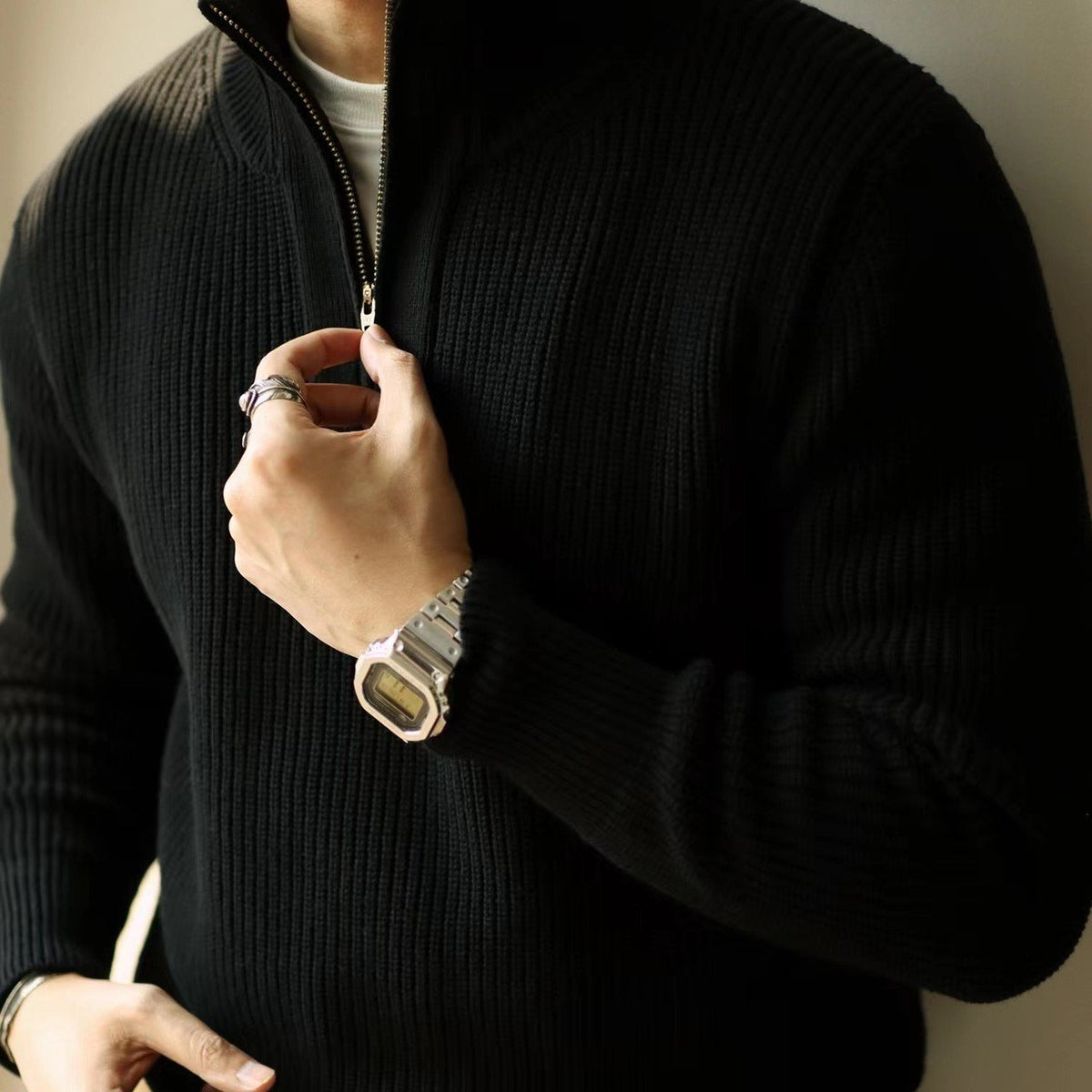 Ami Kaji Semi-Turtleneck European Fashion Sweater