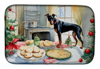 Doberman Pinscher Christmas Cookies Dish Drying Mat