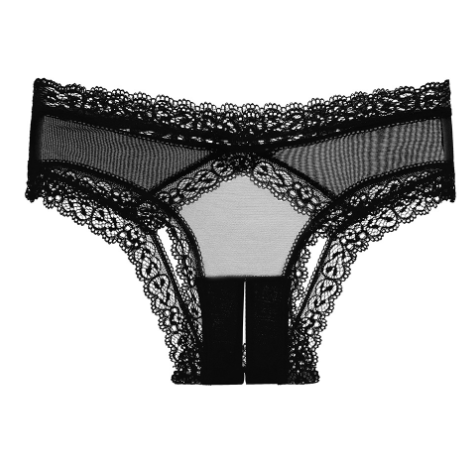 Plus Size Sheer Comfort Open-Crotch Panties for Women