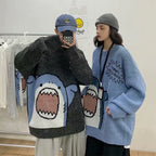 Men's Round Neck Shark Sweater - Korean Style Pullover | Streetwear