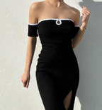 Summer Off-Shoulder Tube Top High Waist Split Dress