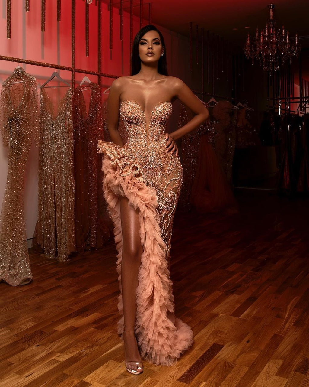 Sexy Sequined Tube Top Dress
