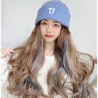 Lifelike Knitted Wool Hat Wig for Women | Embroidered Cap