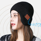 Musical Beanie Hat With Ear Muff and Bluetooth | Embroidered Cap