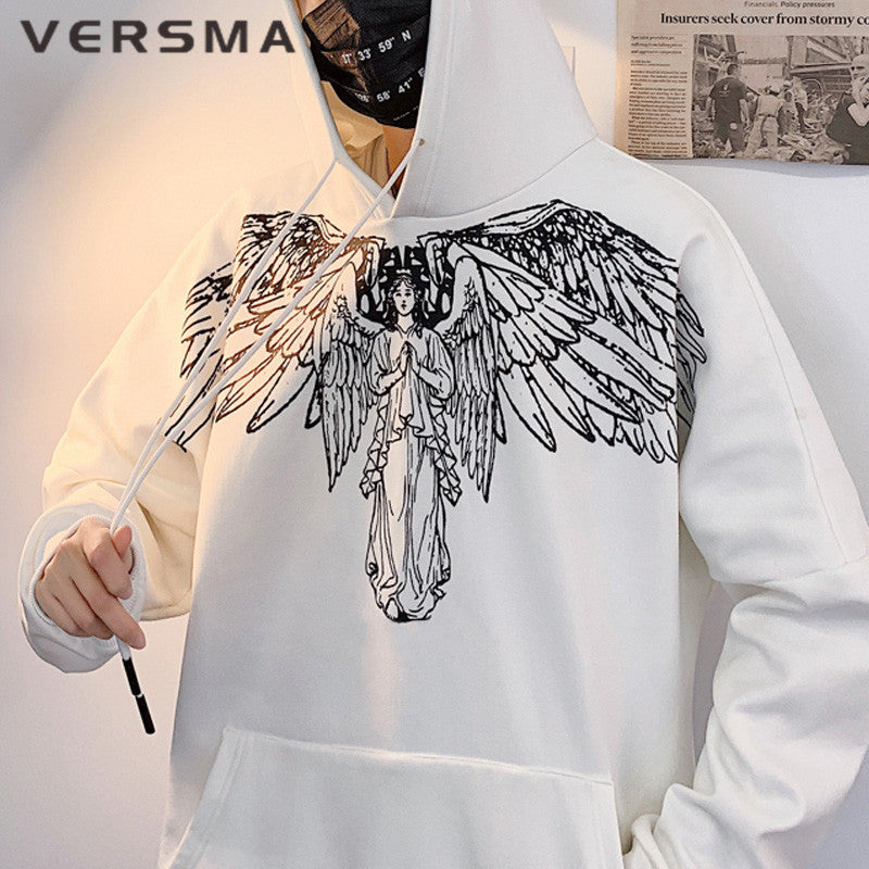 VERSMA Vintage White Hoodie for Men and Women | Streetwear