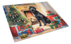 Bouvier des Flandres Cozy Christmas Glass Cutting Board