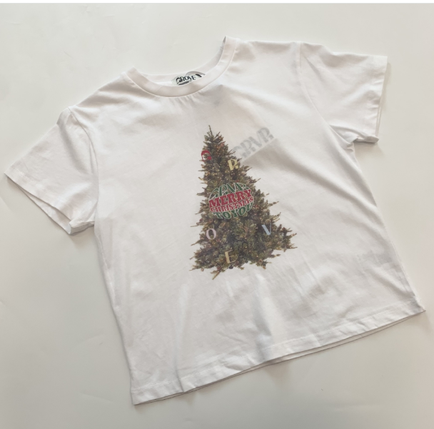 Christmas Tree Print T-Shirt for Women (Autumn/Winter) | Streetwear
