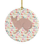 Don Sphynx #3 Cat Christmas Ceramic Ornament