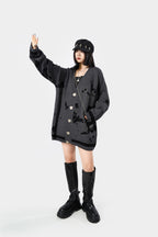 Men's Jacquard Sweater Jacket - Dark Trendy Autumn Style