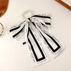 Trendy Pearl Ribbon Scarf Hair Band for Women