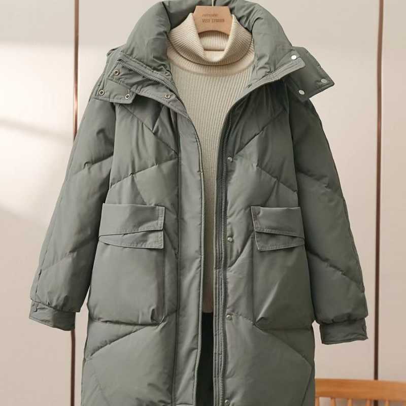 Plus Size Women's Thickened Mid-Length Cotton Coat