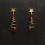 Color Contrast Design Christmas Tree Earrings for Women