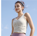 V-Neck Slim Fit Women's Yoga Tank Top with Pads