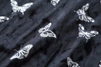 Black Velvet Butterfly Print Slim Fit Cami Dress