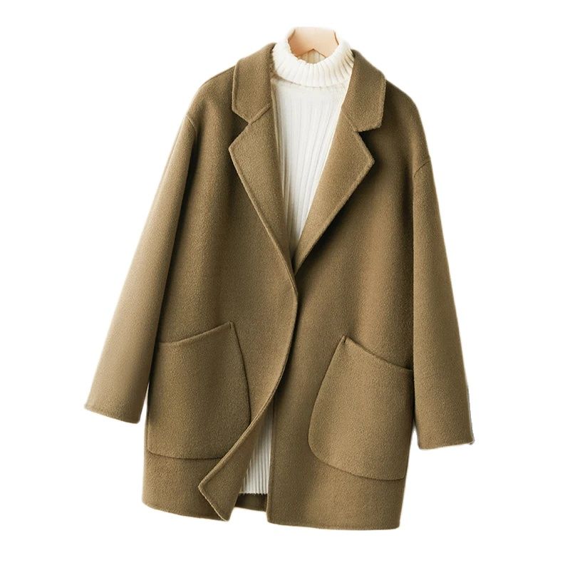 2023 Women's Elegant Pure Wool Short Coat for Autumn