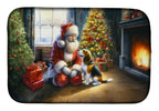 Beagle and Santa Claus Dish Drying Mat