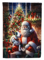 English Bull Terrier and Santa Claus Garden Flag
