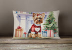 Yorkie Christmas Throw Pillow
