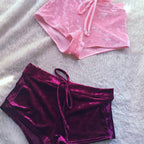Women's Flannel Elastic Tie Casual Sports Shorts
