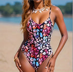 New Cross-Border Sexy Backless Swimsuit with Print