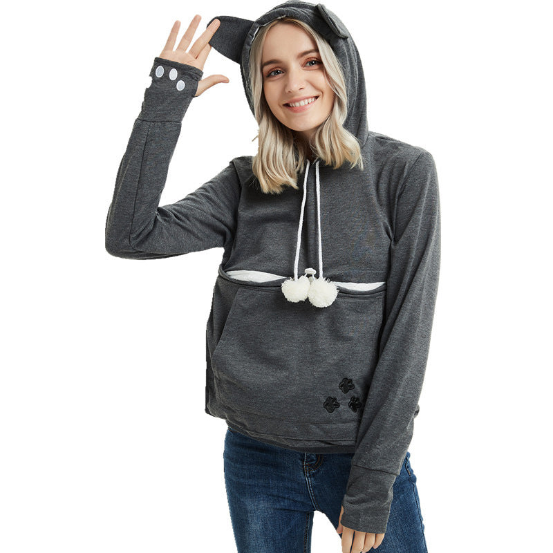 Women's Hooded Pocket Sweatshirt Pullover | Streetwear