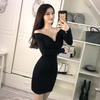Sexy Off-Shoulder Long Sleeve Bodycon Dress