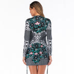 Onihua Long Sleeve One-Piece Swimsuit