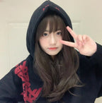 Loose Black Hoodie for Women | Streetwear