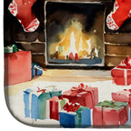 Norwegian Buhund Cozy Christmas Dish Drying Mat