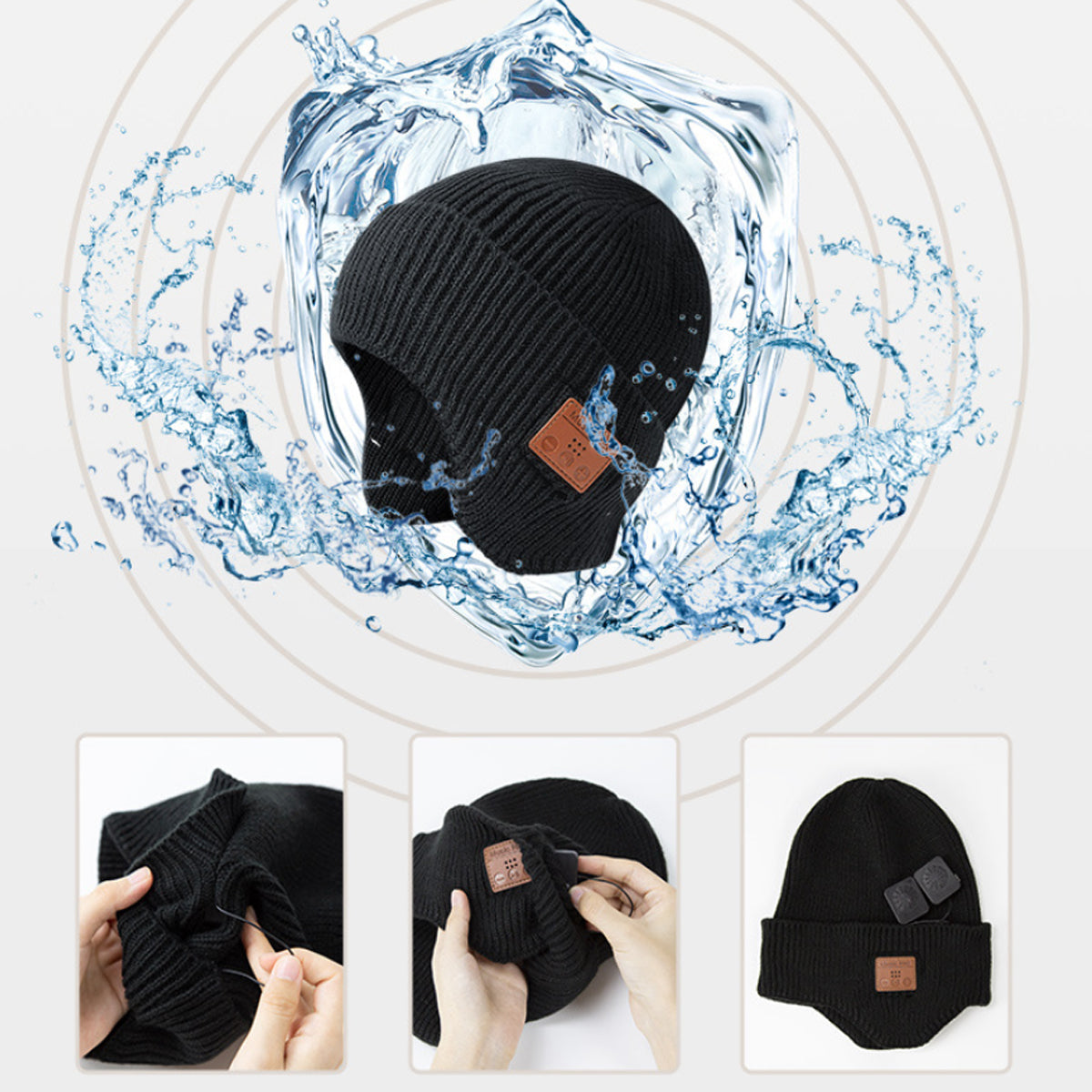 Musical Beanie Hat With Ear Muff and Bluetooth | Embroidered Cap