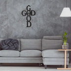 Cross God Is Good Metal Wall Art - Christian Decor