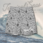 Men's Sea Creature Print Swim Trunks