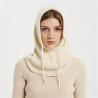 Cozy Knit All-in-One Hat & Scarf Pullover | Streetwear
