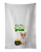 Red Cardigan Corgi St. Patrick's Day Kitchen Towel Set of 2