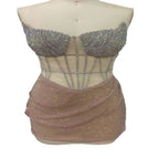 Tube Top Fishbone Slimming Mini Dress