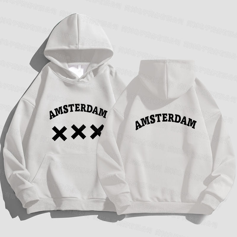 Amsterdam Unisex Hoodie - Black Oversized Sweatshirt | Streetwear