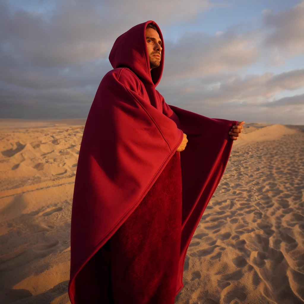 Plus Size Hooded Cloak Sweater