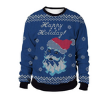 Women's Christmas Animal Print Round Neck Sweater
