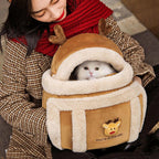 Plush Reindeer Pet Carrier Backpack with Hand Warmers | Streetwear