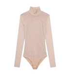 Shiny High Neck Mesh Bodysuit (One Piece) W-0166013