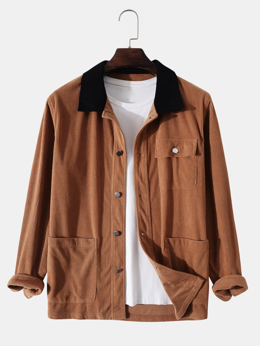 Men's Long Sleeve Solid Color Jacket - European Style