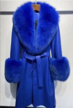 Leather Coat with Fox Fur